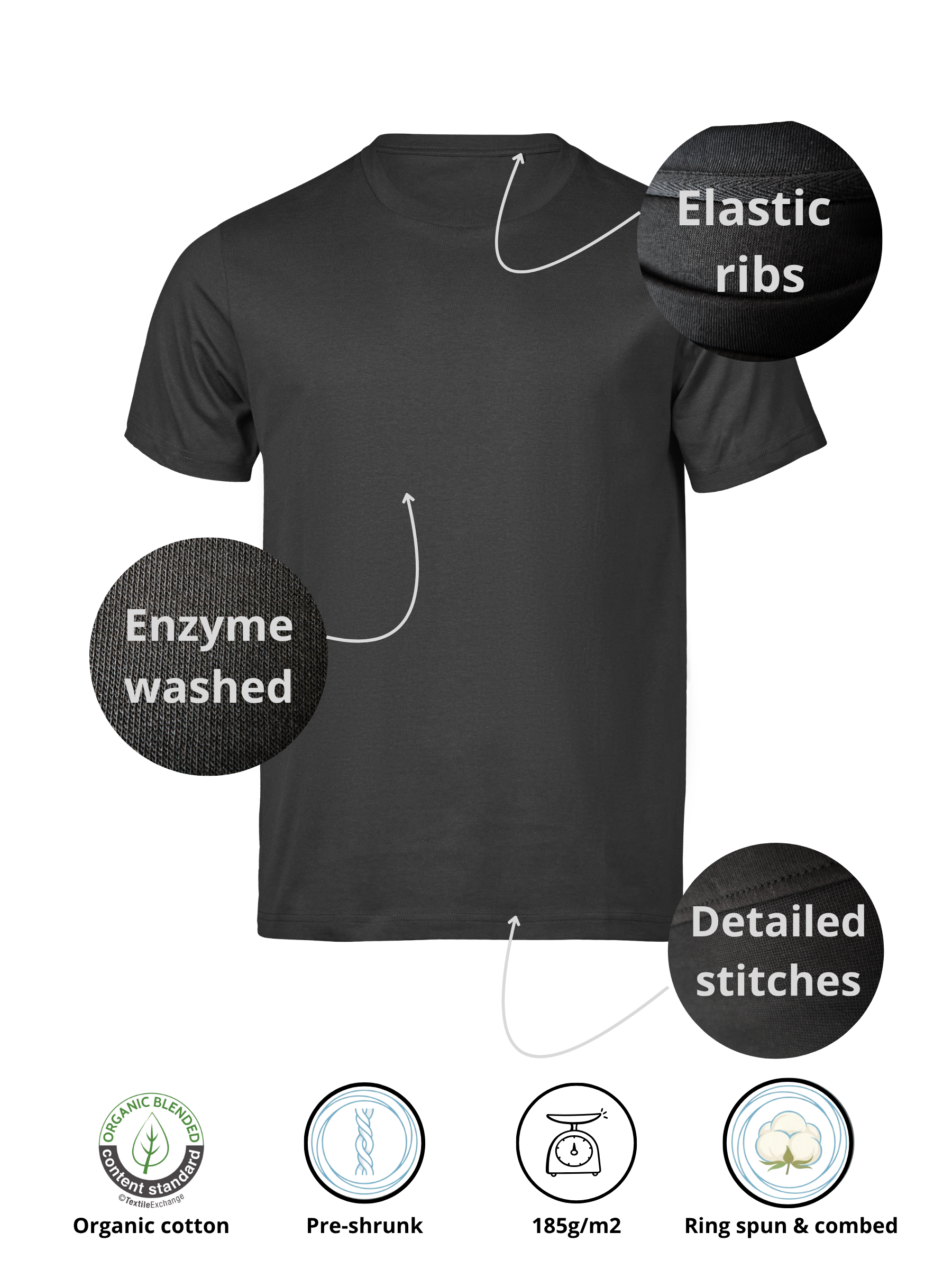 SuperFit Tee - Dunkelgrau