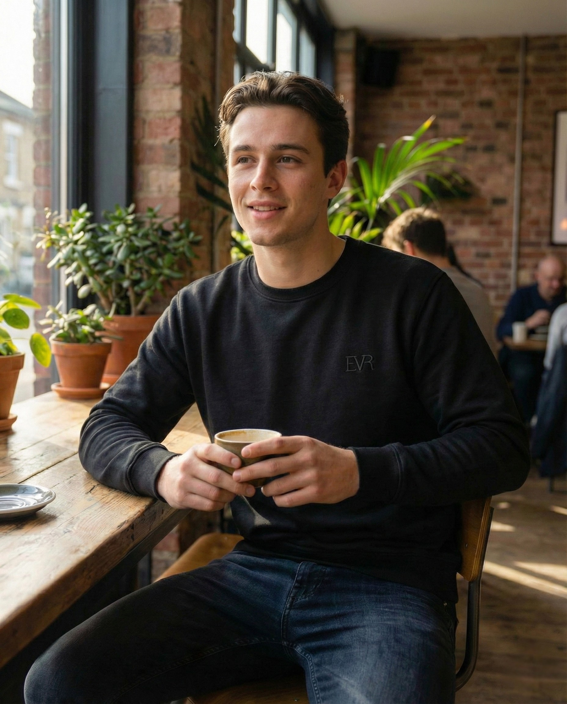 Samt Sweatshirt Pure Black