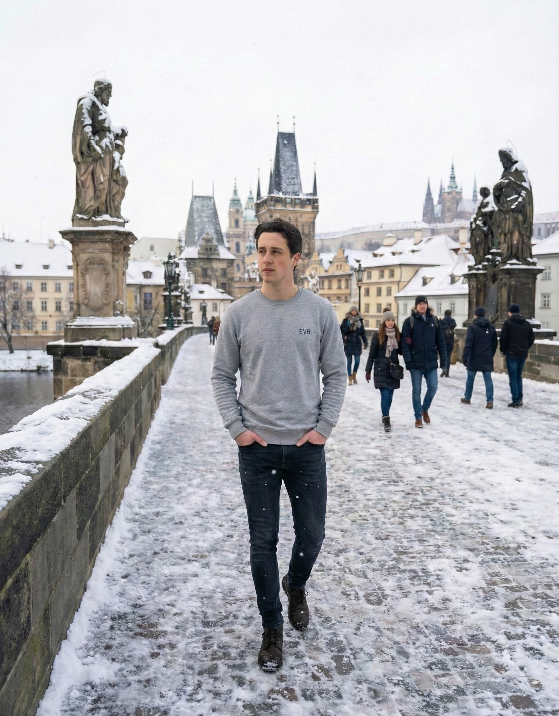 Samt Sweatshirt Hellgrau